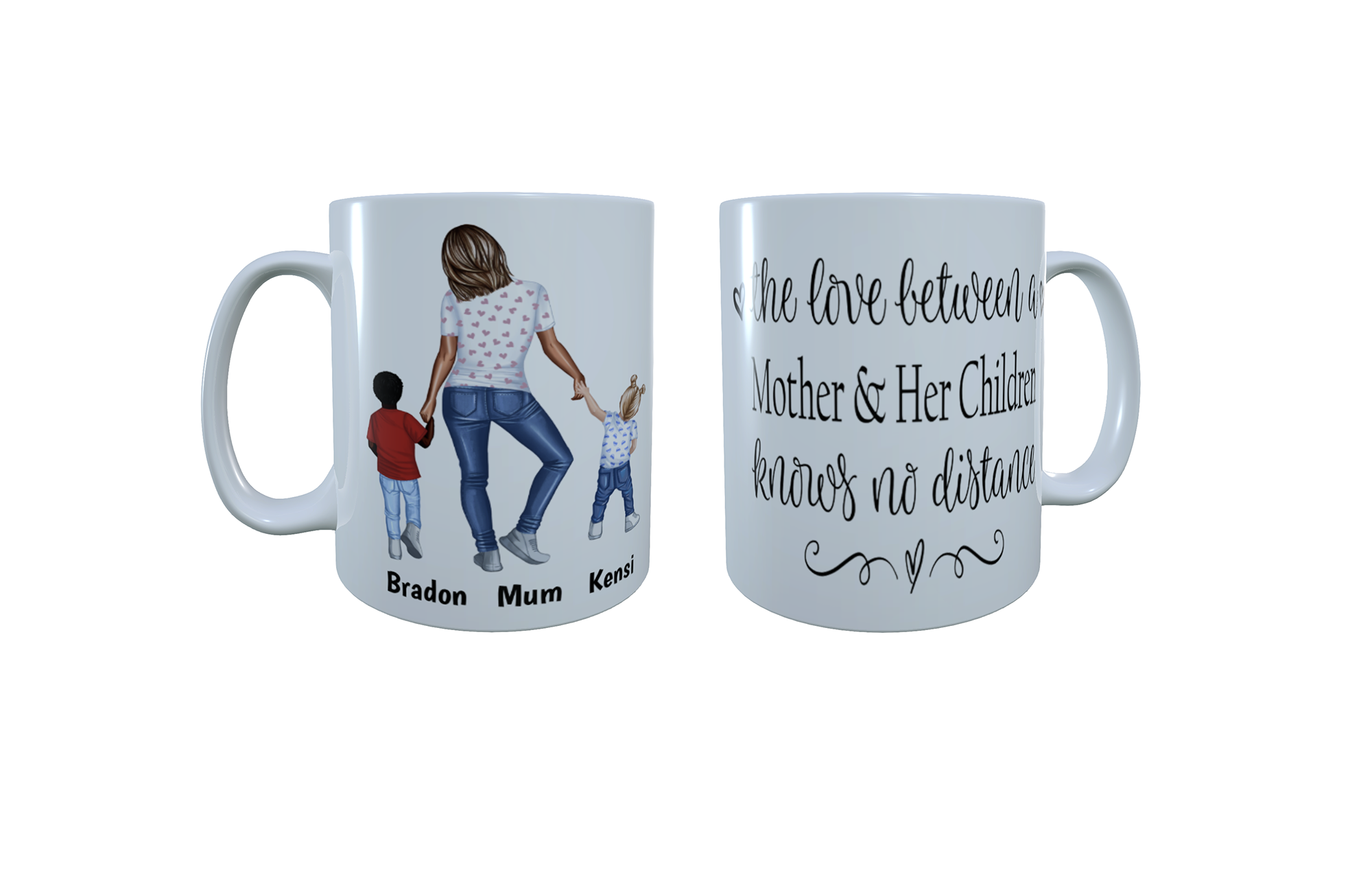 Mother & Children Ceramic Mug, Custom Mother and Child Mug